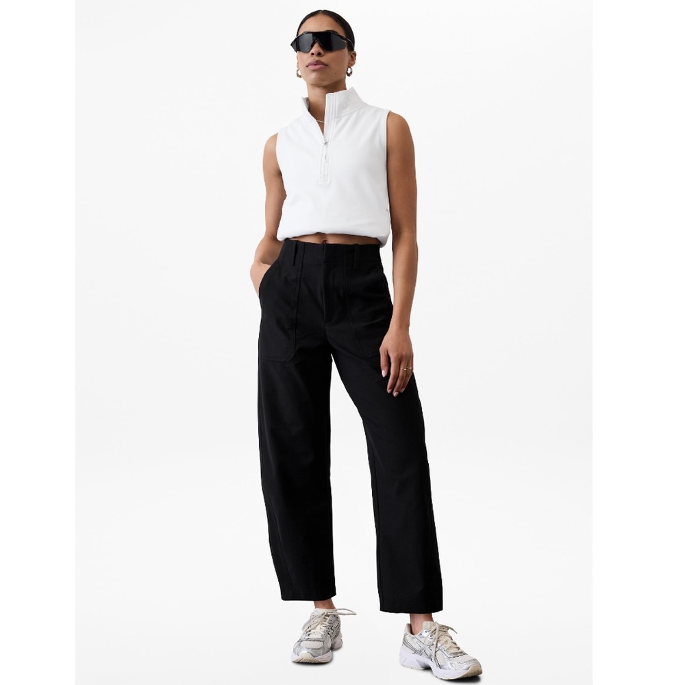 NWOT Athleta Skyline High Rise Barrel leg Pant | Black - Picture 7 of 12